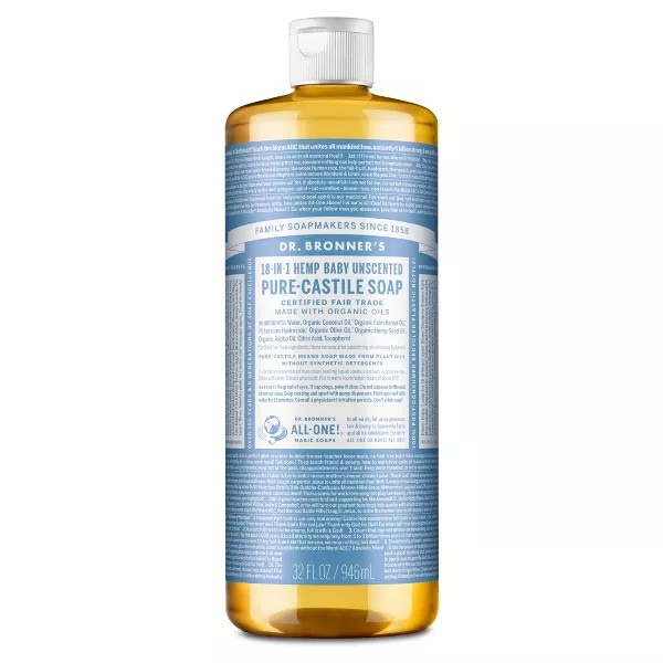 Dr. Bronner'S Hemp Baby Unscented Pure-Castile Soap - 32 Fl Oz