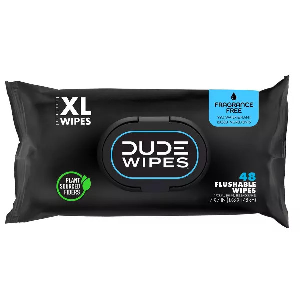 Dude Wipes Fragrance-Free Flushable Wipes - 48Ct
