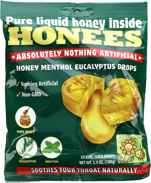 Honees Honey Menthol Cough Drops - 20 Piece