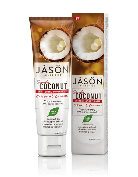 Jason Simply Whitening Toothpaste Coconut Cream, 4.2 Ounce