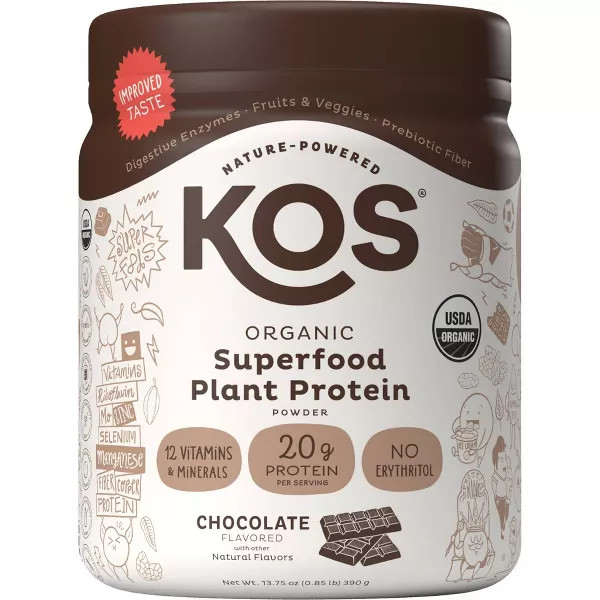 Kos Organic Plant Protein Powder Chocolate - 13.75Oz