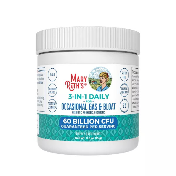 Mary Ruth'S 3-In-1 Gas & Bloat Probiotic Powder- 0.5 Oz