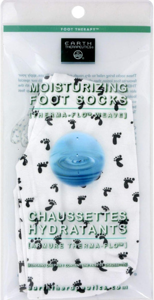Earth Therapeutics Moisturizing Foot Sock White 1 Pr