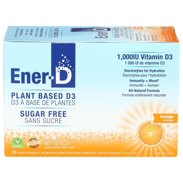 Ener D Sugar Free Drink Mix 1000Iu Vitamin D3 24 Ea