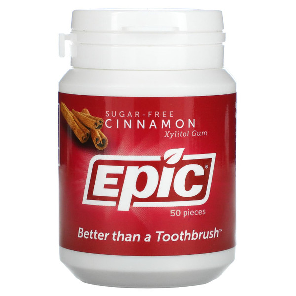 Epic Sugar-Free Cinnamon Xylitol Gum - 50 Pieces