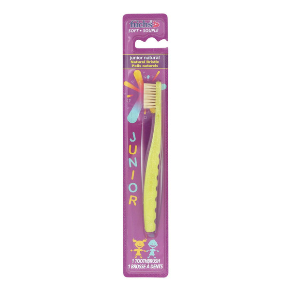 Fuchs Soft Junior Natural Bristle Toothbrush Yellow 1Ct