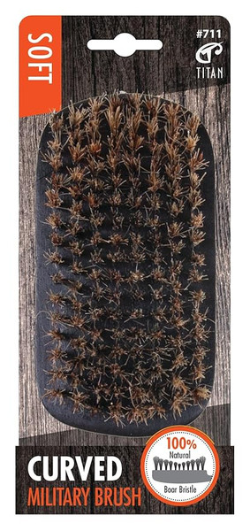 Titan Soft Curved Military Brush For Men All Hair Textures