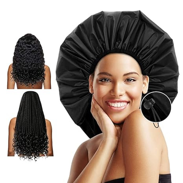 Auban Extra Large Shower Cap Waterproof Reusable Hair Cap