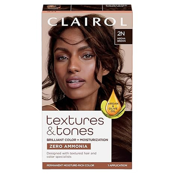 Clairol Textures & Tones Permanent Hair Dye 2N Mocha Brown Hair Color - 1 Ct
