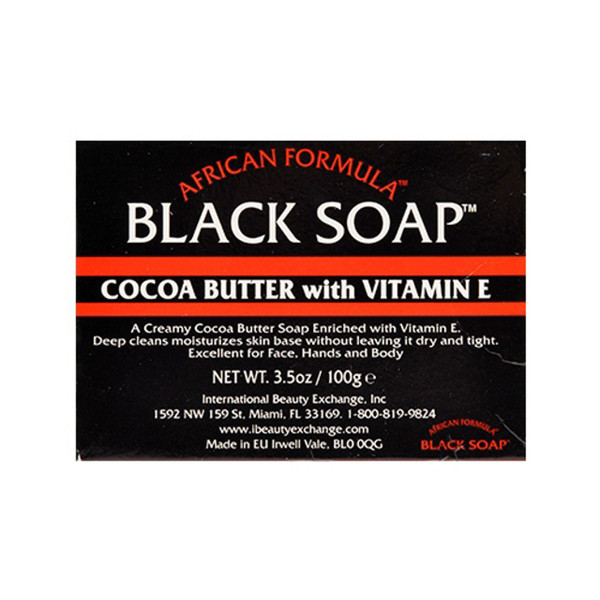 African Formula Black Soap With Cocoa Butter & Vitamin E 3.5 Oz