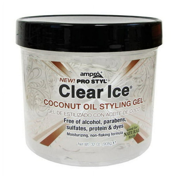 Ampro Pro Styl Clear Ice Coconut Oil Hair Styling Gel, 32 Oz