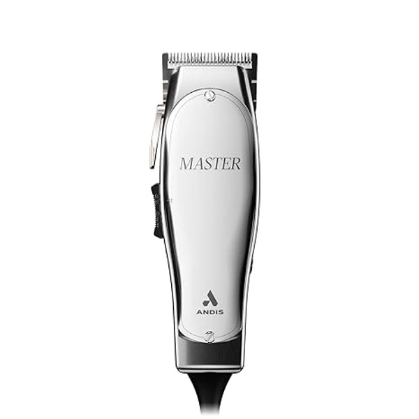 Andis  Professional Master Adjustable Blade Hair Trimmer, Carbon Steel T-Blade - Silver