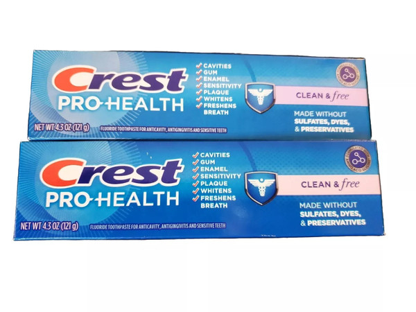 Crest Pro Health Tooth Paste Clear & Free 4.3 Oz