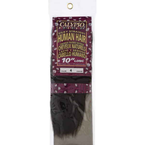Calypso Human Hair, Silky Straight, Color 4, 10 Inch Long