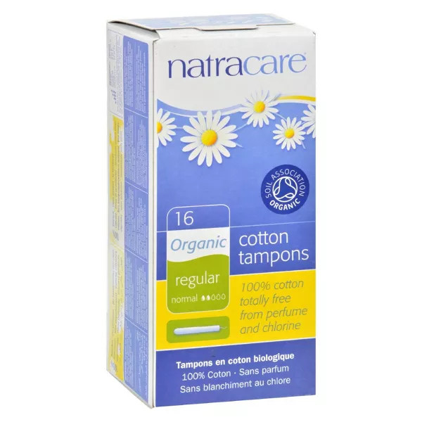 Natra Care Cotton Tampons Organic Regular - 16 Ct