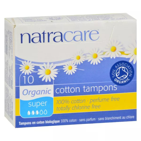 Natracare Cotton Tampons Organic Super - 10 Ct