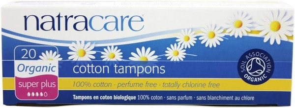 Natracare Organic All Cotton Tampons 20 Ct