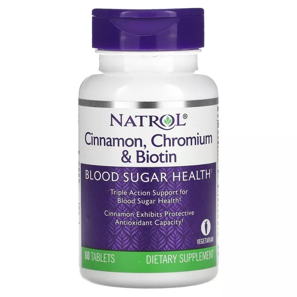 Natrol Cinnamon Chromium & Biotin - 60 Cap