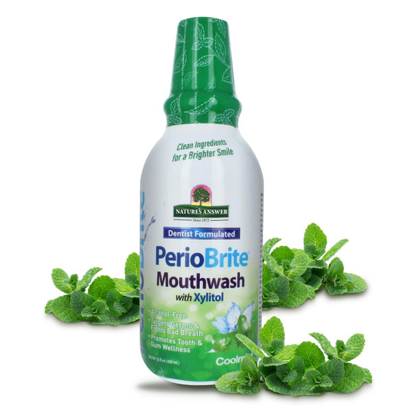 Nature'S Answer Periowash Mouthwash Cool Mint 16 Fl Oz