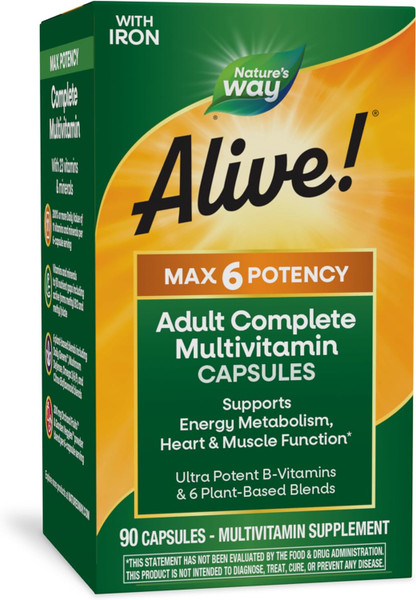 Nature'S Way Alive! Max6 Potency Adult Complete Multivitamin 90 Caps