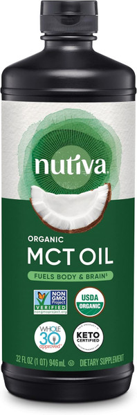 Nutiva Organic Mct Oil Fuels Body & Brain Unflavored - 32 Oz
