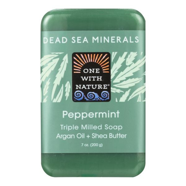 One With Nature Peppermint Dead Sea Mineral Bar Soap - 7 Oz