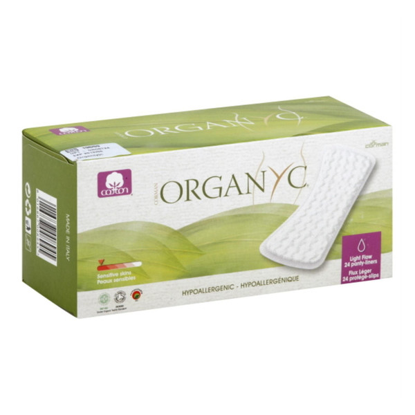 Organyc Cotton Flat Panty Liners - 24 Ct