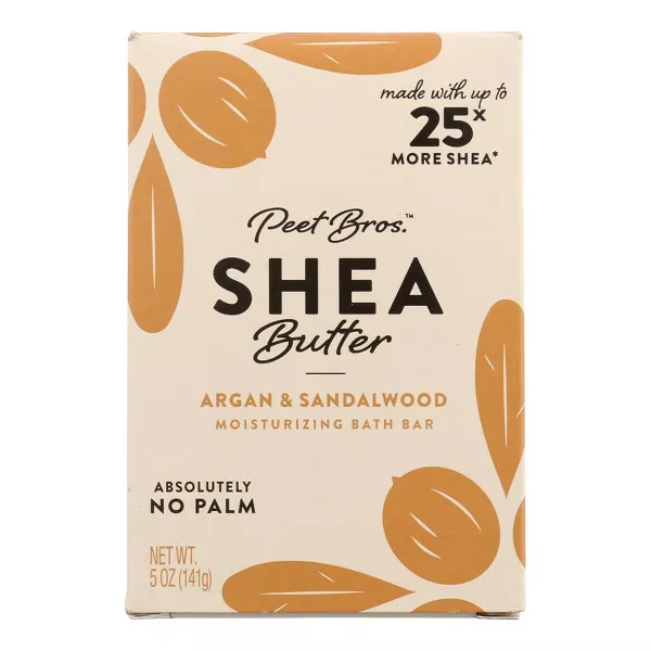 Peet Bros Argan And Sandalwood Shea Butter Bar - 5 Oz