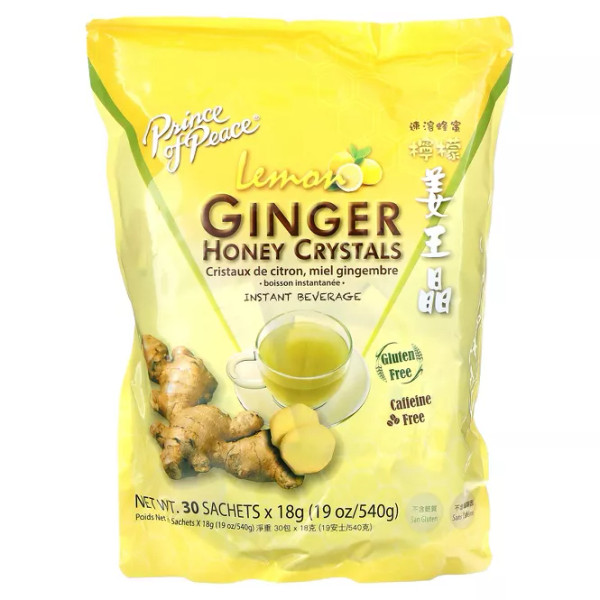 Prince Of Peace Lemon Ginger Honey Crystals Caffeine Free - 19 Oz