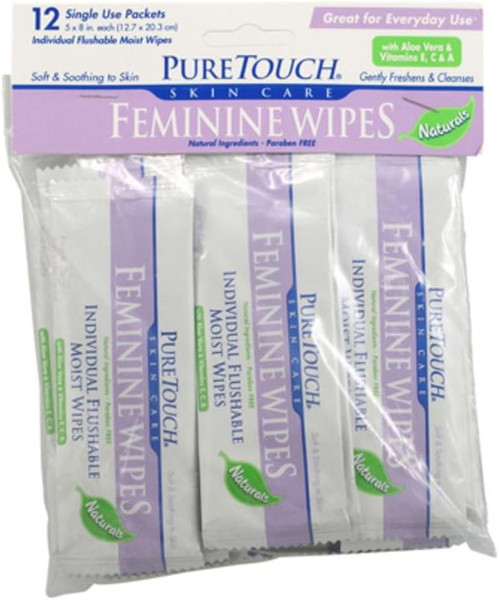 Puretouch Skin Care Moist Feminine - 12 Wipes