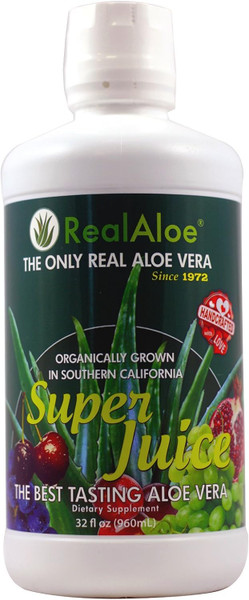 Real Aloe Organically Grown Vera Super Juice - 32 Fl Oz