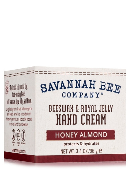 Savannah Bee Beeswax & Royal Jelly Hand Cream Honey Almond - 3.4 Oz