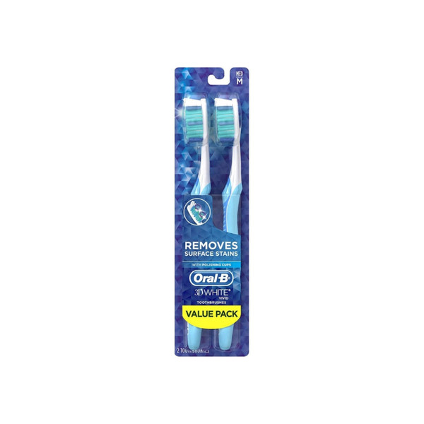 Oral-B 3D White Advantage Vivid Toothbrushes Medium 2 Ea