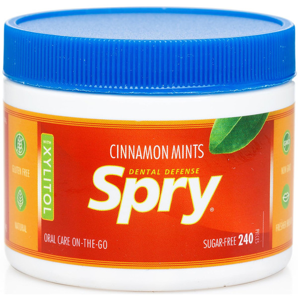Spry Xylitol Cinnamon Mints Sugar Free Candy - 240 Ct