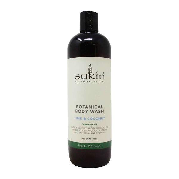 Sukin Natural Botanical Body Wash Lime And Coconut - 16.9 Fl Oz