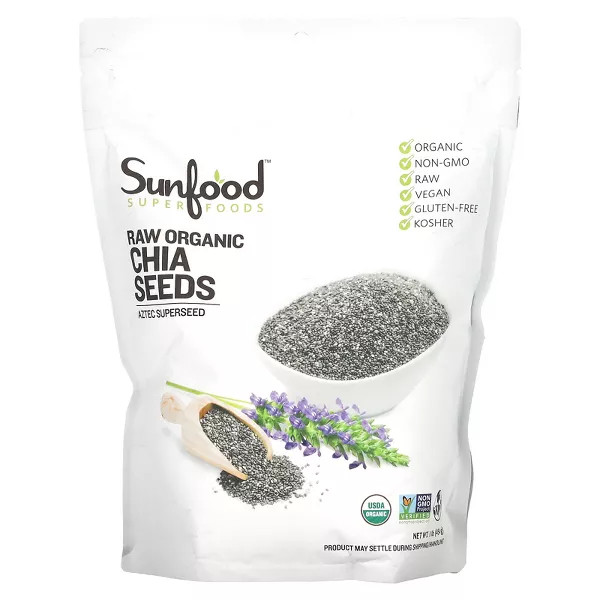 Sunfood Raw Organic Chia Seeds - 1 Lb