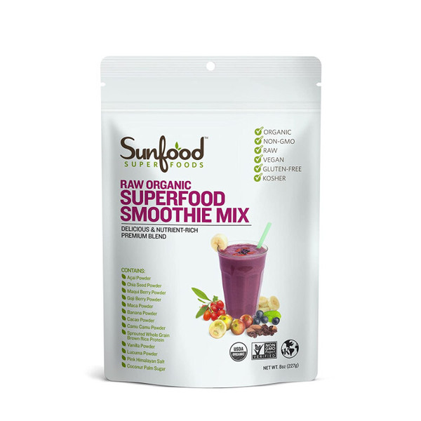 Sunfood Raw Organic Superfood Smoothie Mix - 8 Oz