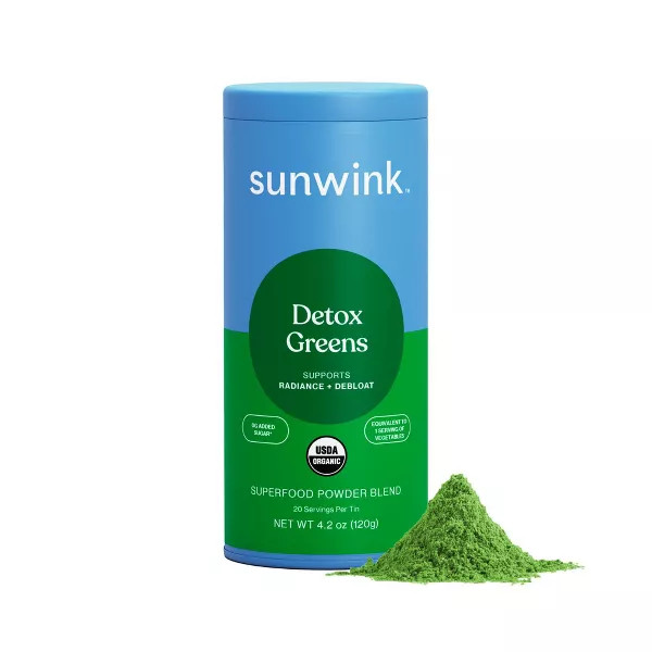 Sunwink Detox Greens Superfood Powder Mix - 4.2 Oz