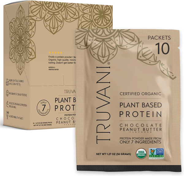 Truvani Vegan Plant Protein Powder Chocolate Peanut Butter - 12.7 Oz