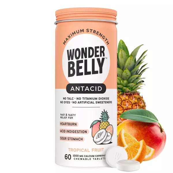 Wonderbelly Tropical Fruit Antacid - 60Ct