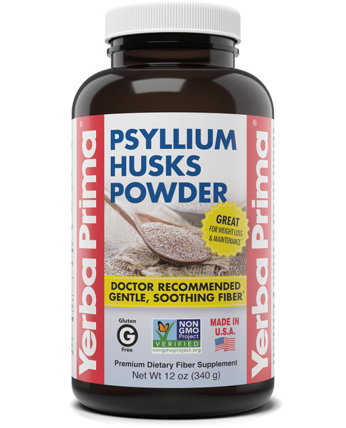 Yerba Prima Psyllium Husks Fiber Powder - 12 Oz
