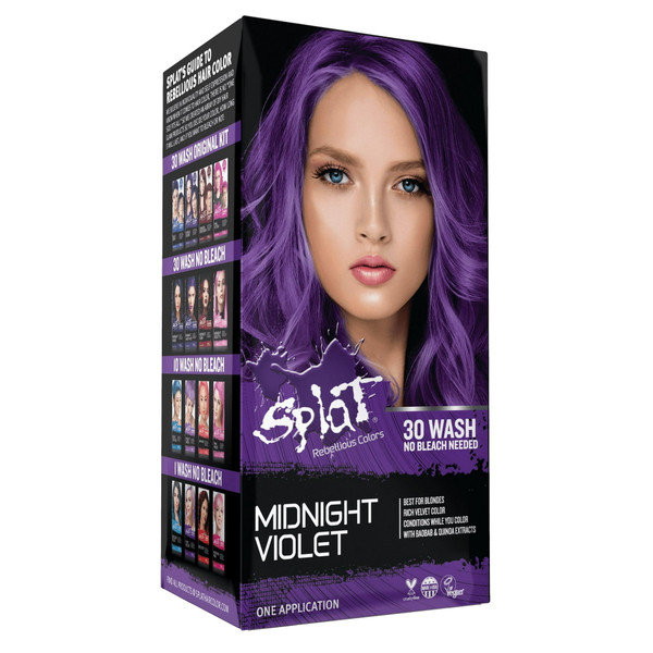 Splat 30 Wash No Bleach Midnight Violet Hair Color - 6 fl oz