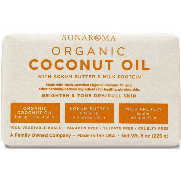 Sunaroma Organic Coconut Oil Body Bar Soap - 8 oz