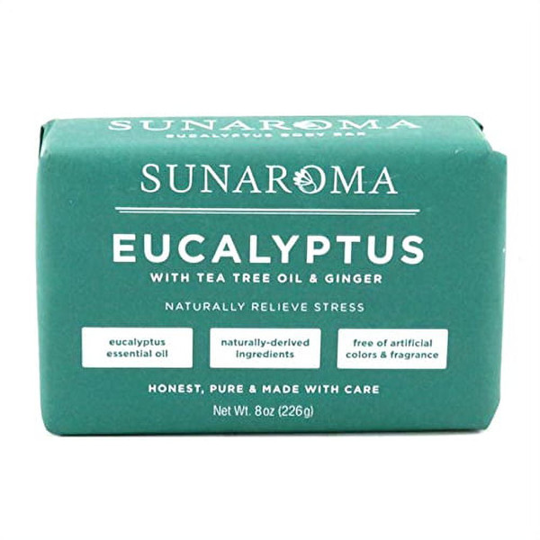 Sunaroma Eucalyptus Tea Tree oil and Ginger Soap Bar - 8 Oz