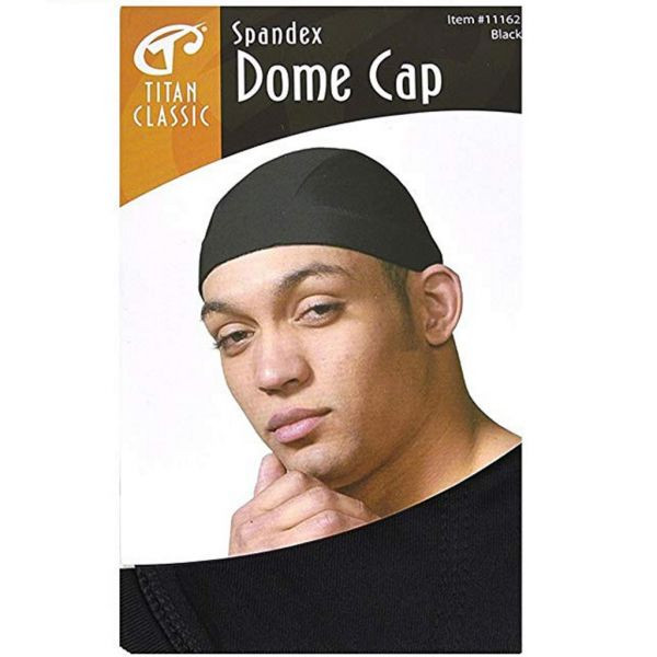 Titan Spandex Dome Cap Black - 1 Ea