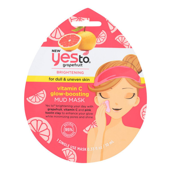 Yes To Grapefruit Vitamin C Glow-Boosting Mud Mask - 0.33 fl oz