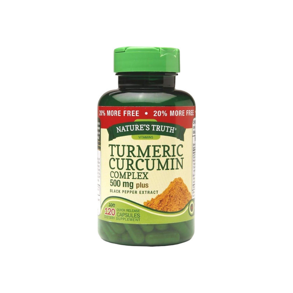 Natures Truth Turmeric Curcumin Complex 500 Mg Plus Black Pepper Extract Quick Release Capsules 120 Ea