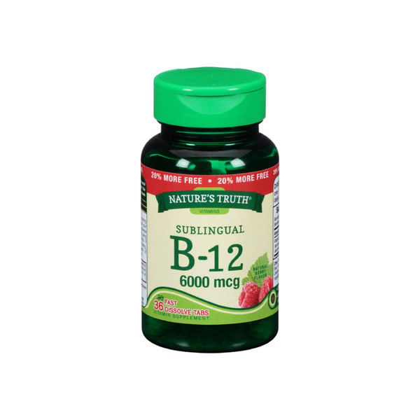 Nature'S Truth Sublingual B-12 6000 Mcg Fast Dissolve Tabs, Natural Berry Flavor 36 Ea