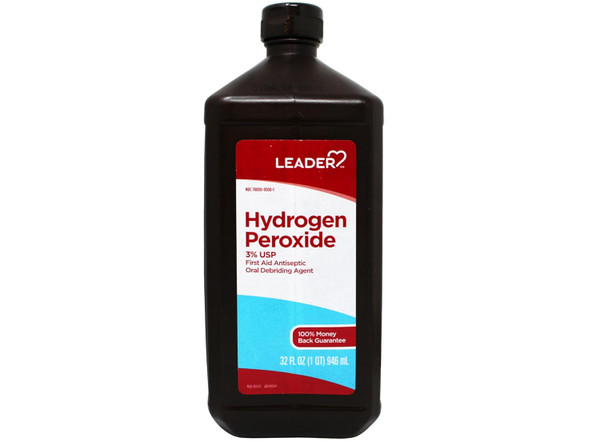 Leader Hydrogen Peroxide 3% USP Solution First Aid Antiseptic - 32 fl oz