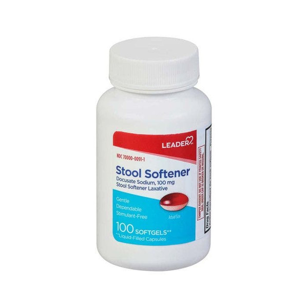 Leader Stool Softener 100% mg - 100 Count